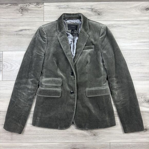 J Crew Schoolboy Blazer Velvet Academia Smart Business Career Wear sz 6 Tall - Picture 2 of 8
